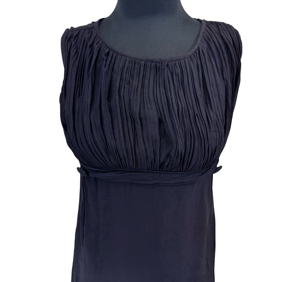 1960s Empire Waist Little Black Dress – Vintage Sleeveless LBD, Fully Lined - Picture 11 of 15